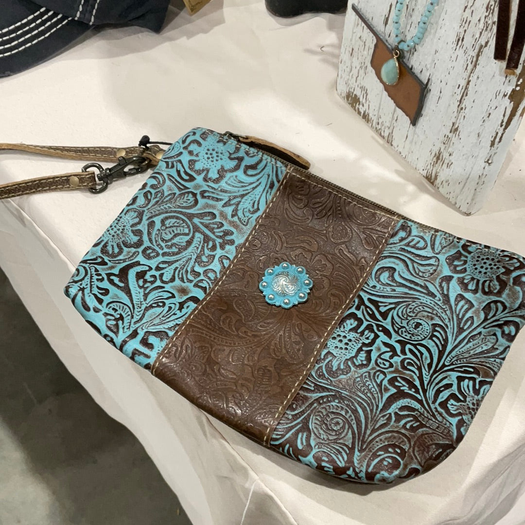 Leather wristlet