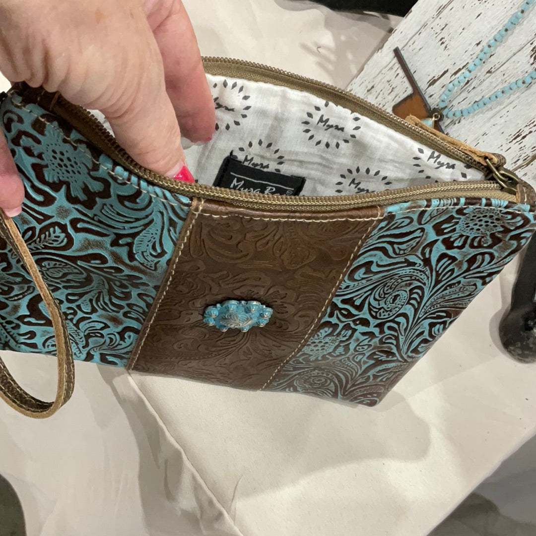 Leather wristlet