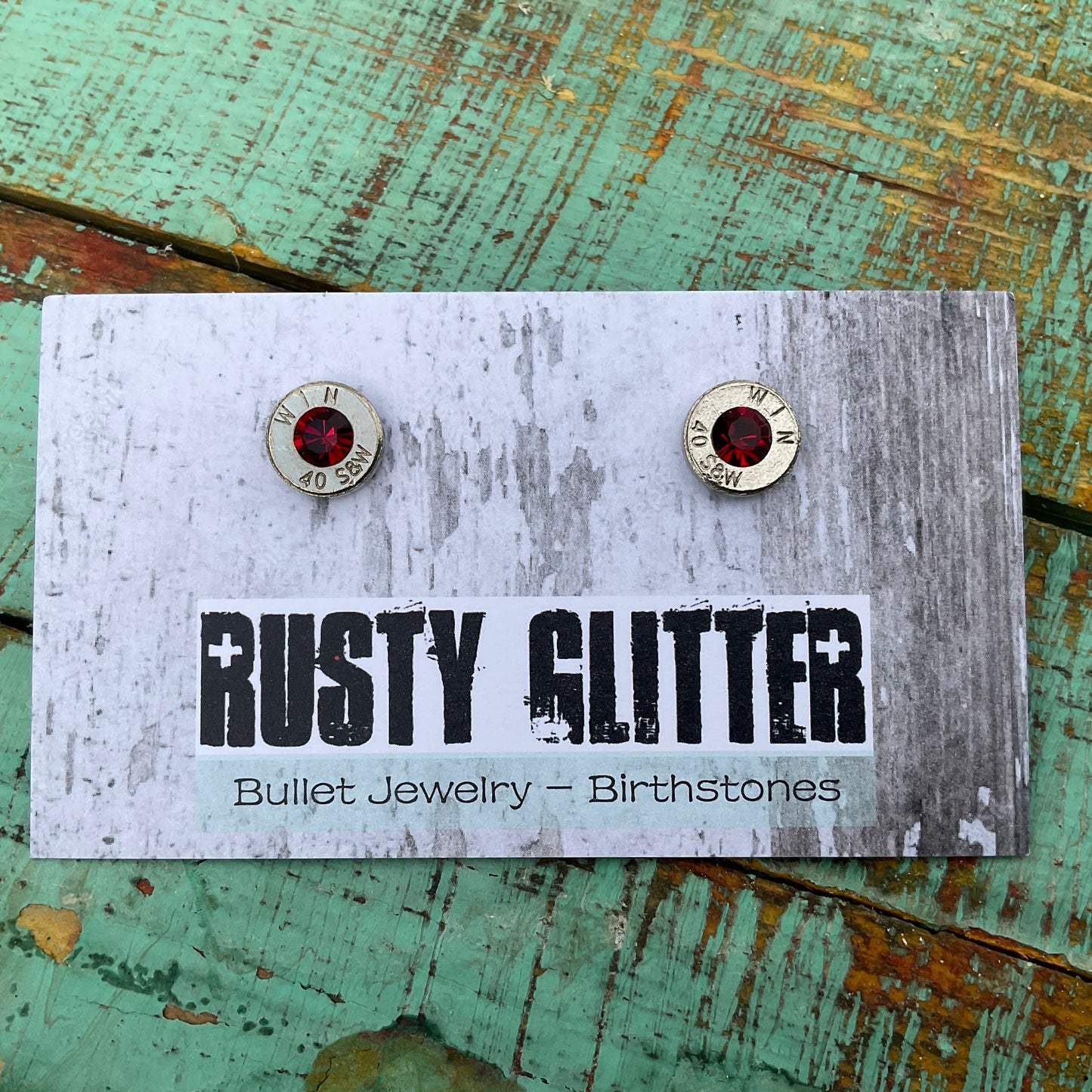 January Birthstone Bullet Earrings