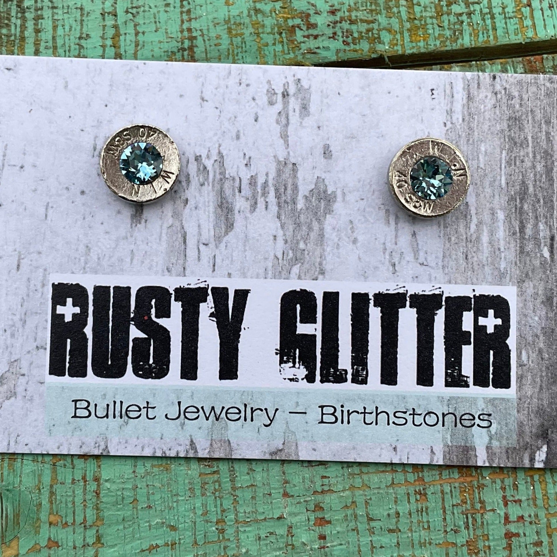 March Birthstone Bullet Earrings